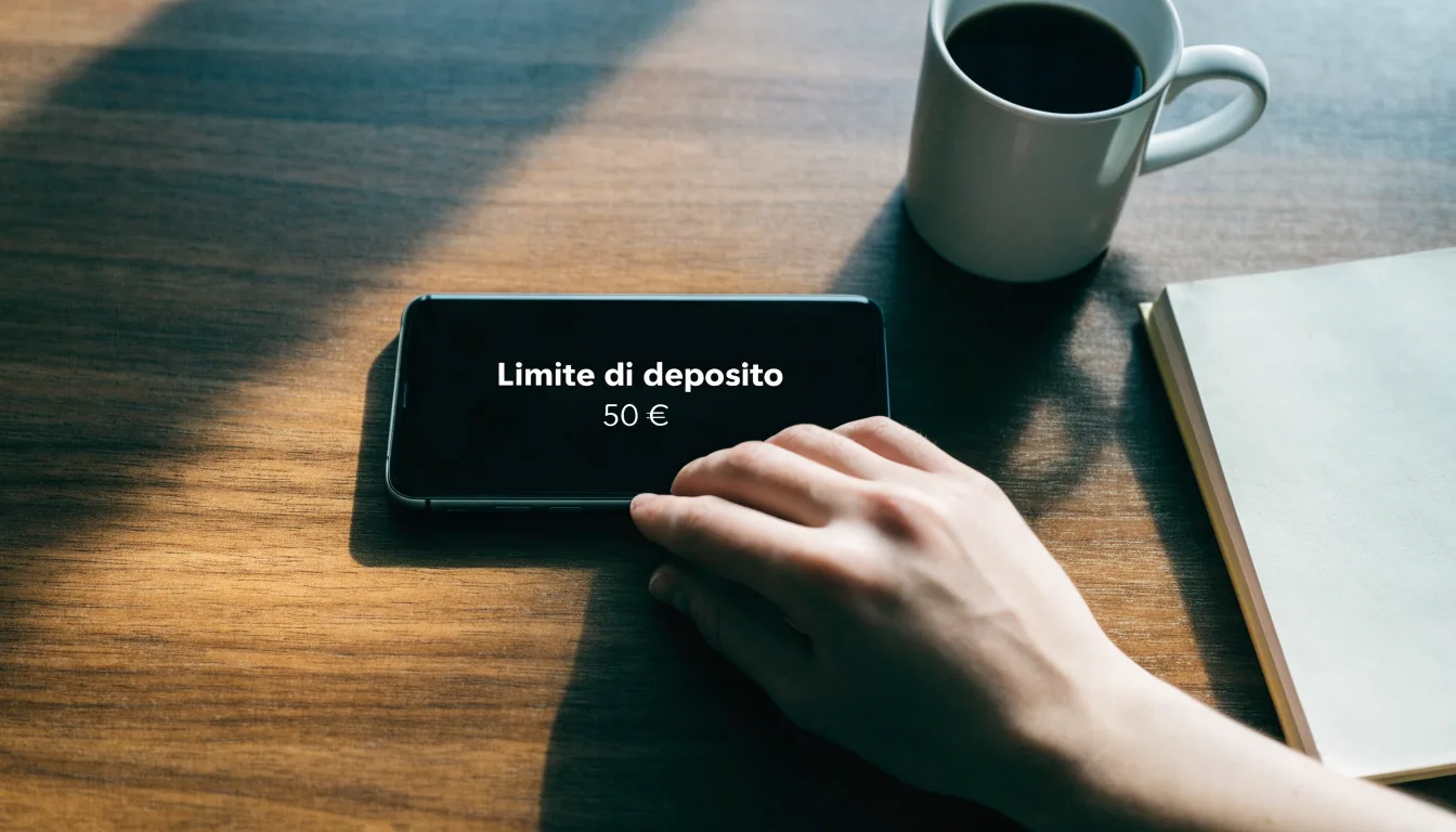 Un foglio di concessione in carta con un timbro rosso, appoggiato su una scrivania di legno accanto a una penna