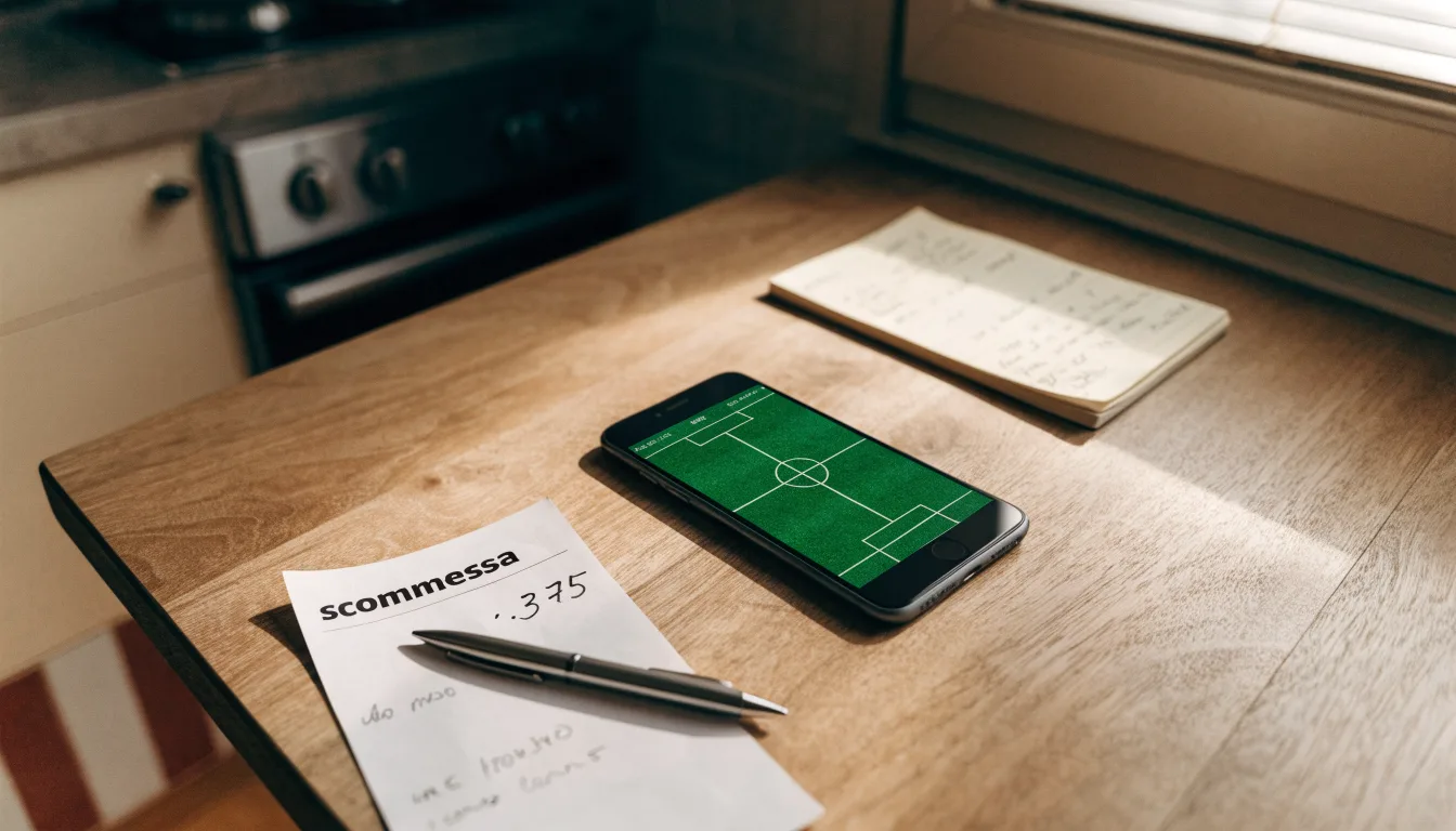 Un documento di identità appoggiato accanto a uno smartphone con un timer sullo schermo, su un tavolo da cucina