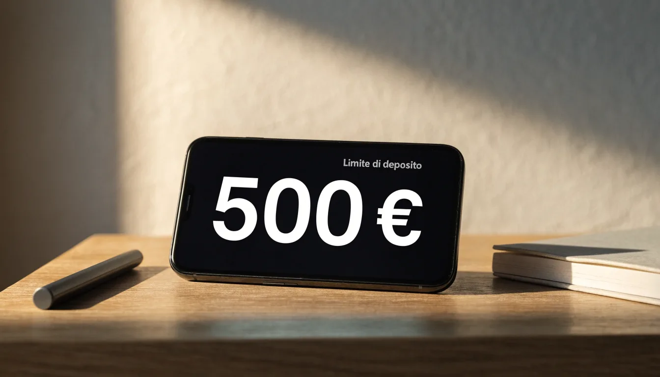 Un foglio di concessione in carta con un timbro rosso, appoggiato su una scrivania di legno accanto a una penna