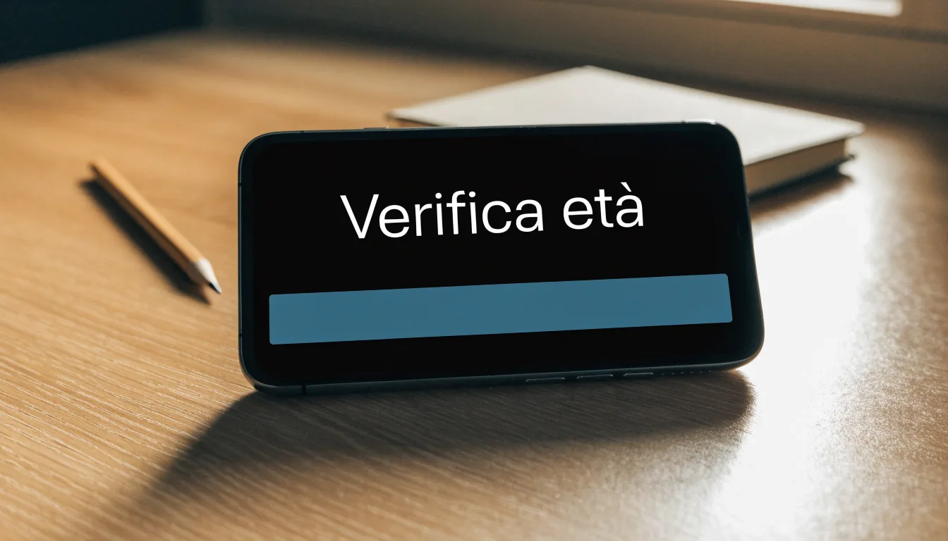 Un foglio di concessione in carta con un timbro rosso, appoggiato su una scrivania di legno accanto a una penna